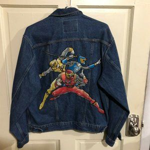 LEVI STRAUSS SIGNATURE TRUCKER DENIM BLUE JEAN JACKET MENS XL ART To WEAR BACK
